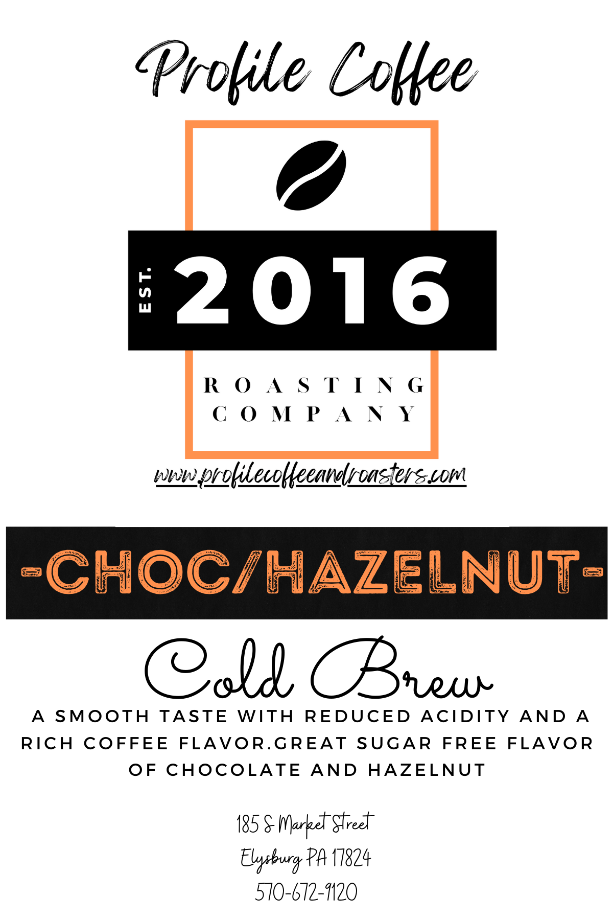 Fresh Roasted Cold Brew Blends by Profile chocolatehazelnut