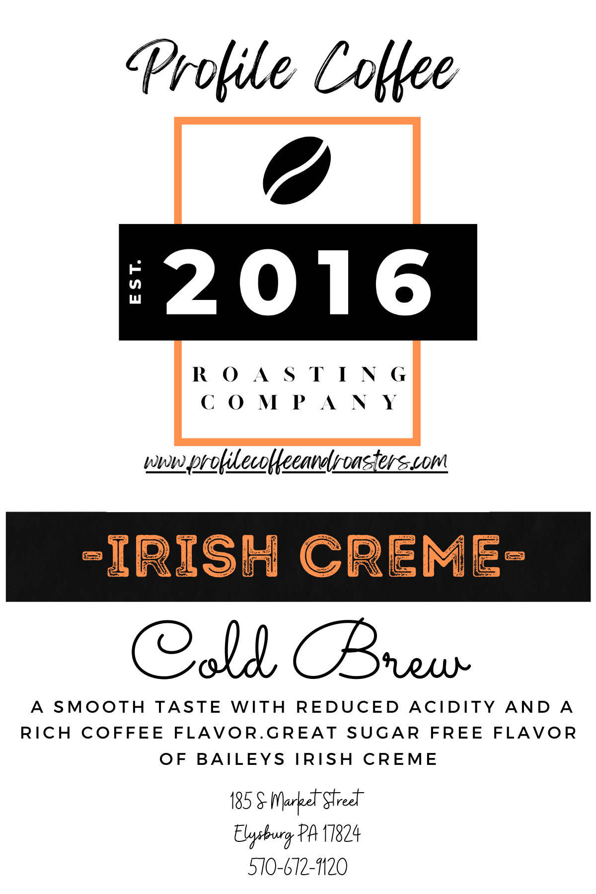 Fresh Roasted Cold Brew Blends by Profile irishcreme